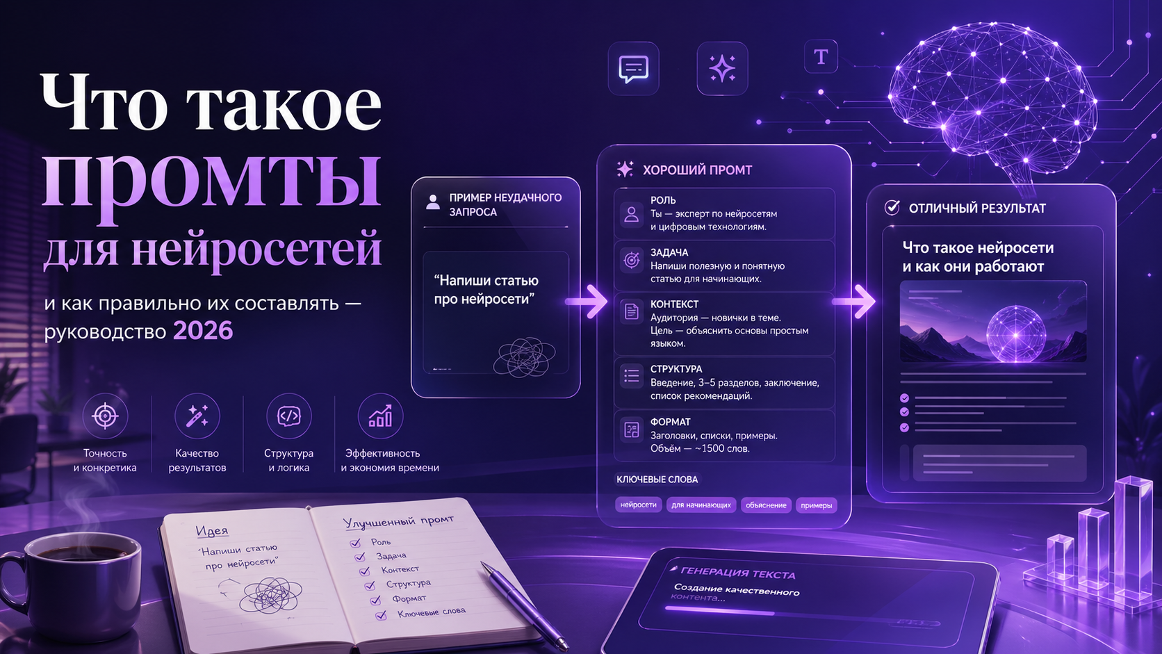 Что такое промты для нейросетей и как правильно их составлять — руководство 2026